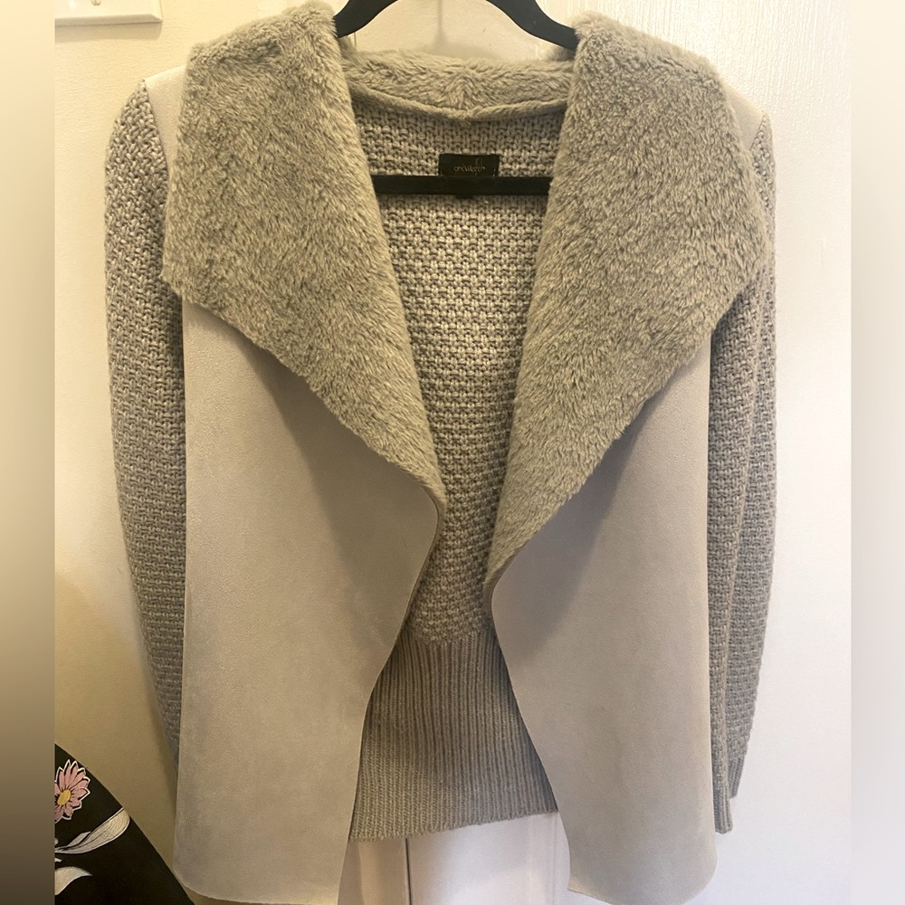 Faux fur sweater vest